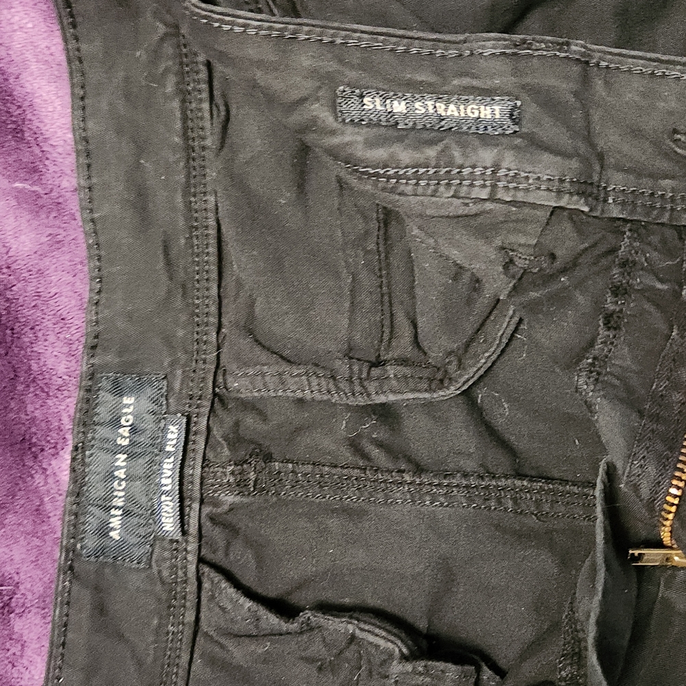 Black slim straight khakis 30x32